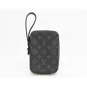 Louis Vuitton Box Clutch Bag Monogram Eclipse